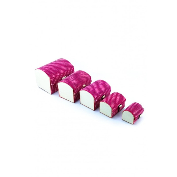 Set 5 Casete bijuterii din bambus, culoare roz,doty [2]