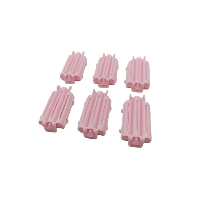 Set 6 bucati Bigudiuri WavyHair, usor de utilizat, pentru volum la radacina si stilizare, roz, 6x3 cm, Doty® [2]