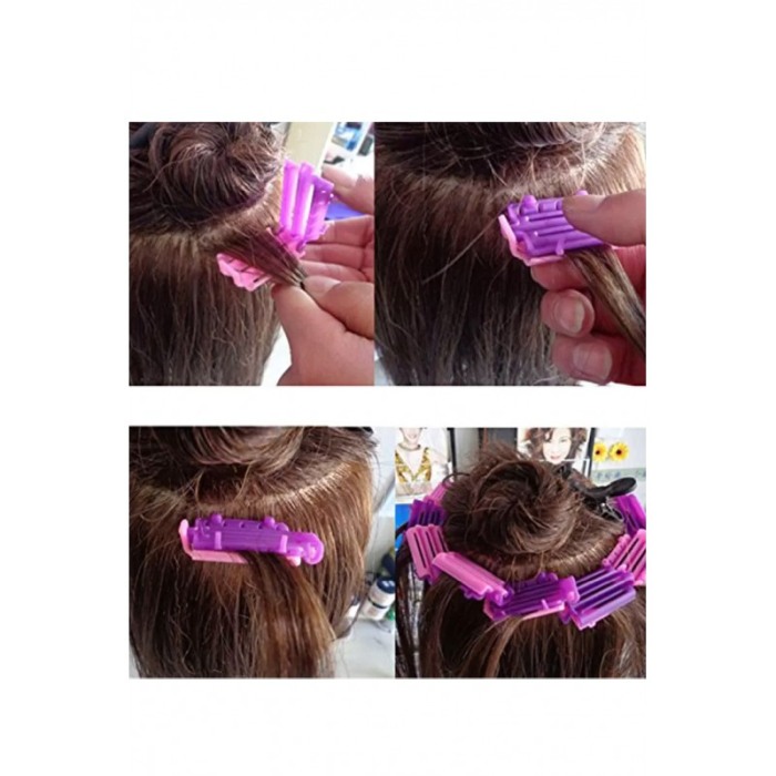 Set 6 bucati Bigudiuri WavyHair, usor de utilizat, pentru volum la radacina si stilizare, roz, 6x3 cm, Doty® [3]