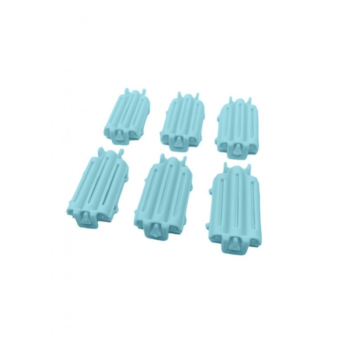 Set 6 bucati Bigudiuri WavyHair, usor de utilizat, pentru volum la radacina si stilizare, turcoaz, 6x3 cm, Doty® [2]