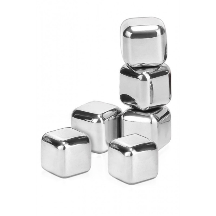 Set 6 cuburi patrate de racire bauturi  din otel inoxidabil refrigerabile, reutilizabile , Doty [2]