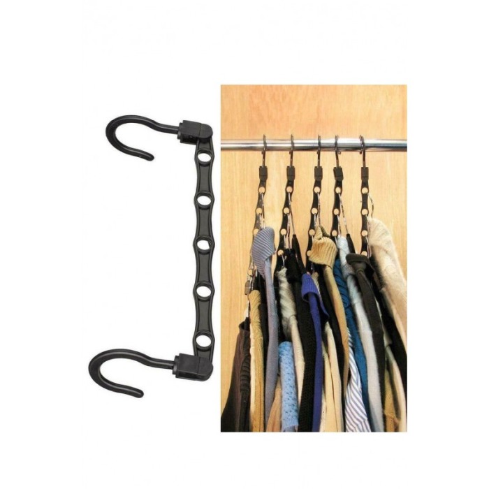 Set 8 organizatoare umerase Hanger Eight, materiale de calitate, multiple functii, economisire spatiul,usor de folosit,negru,dot [11]
