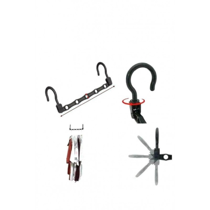 Set 8 organizatoare umerase Hanger Eight, materiale de calitate, multiple functii, economisire spatiul,usor de folosit,negru,dot [10]