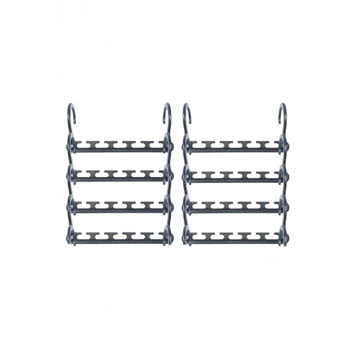 Set 8 organizatoare umerase Hanger Eight, materiale de calitate, multiple functii, economisire spatiul,usor de folosit,negru,dot [2]