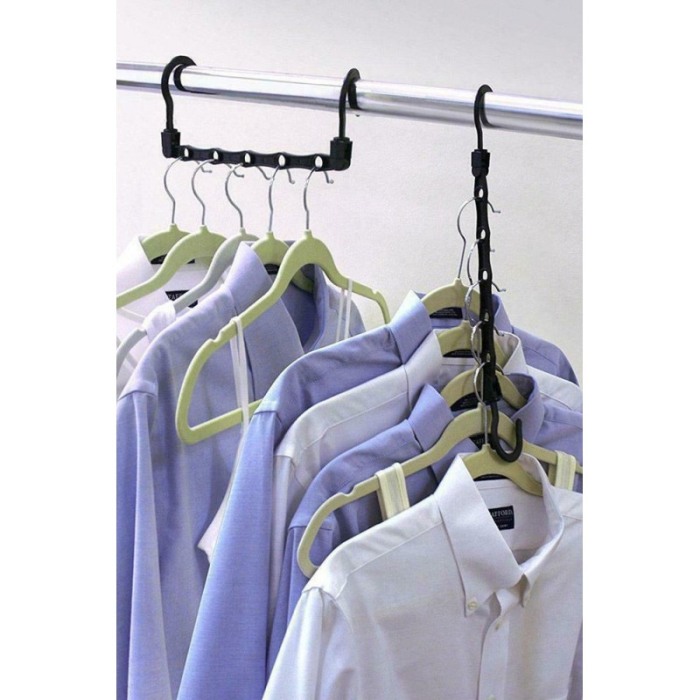 Set 8 organizatoare umerase Hanger Eight, materiale de calitate, multiple functii, economisire spatiul,usor de folosit,negru,dot [6]