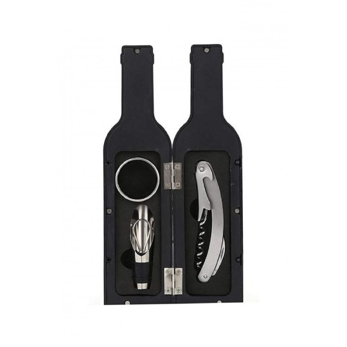 Set accesorii pentru vin Mini WineToolsBottle, 3 accesorii incluse,in forma sticla de vin,material fin, placut la atingere,prind [4]