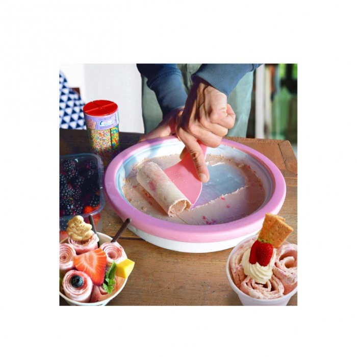 Set Aparat de facut inghetata Sweet Cream Rolls, accesorii incluse, usor de utilizat, roz, 30x 6.5 [2]