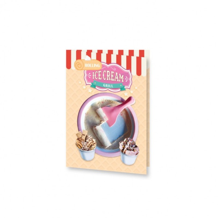 Set Aparat de facut inghetata Sweet Cream Rolls, accesorii incluse, usor de utilizat, roz, 30x 6.5 [7]