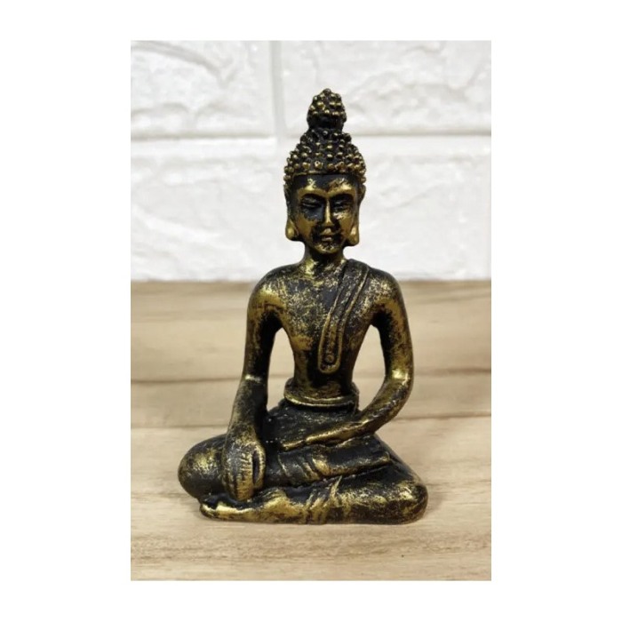 Set aromaterapie Buddha Wood Light, accesorii incluse, statueta, accente aurii, 24 cm, negru cu accente aurii, Doty® [4]