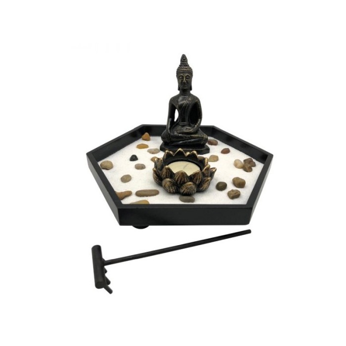 Set aromaterapie Pentagon Buddha, accesorii incluse, mini statueta, accente aurii, 20x21 cm [1]