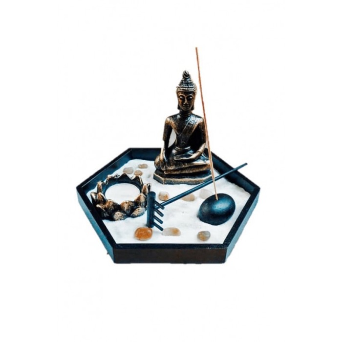 Set aromaterapie Pentagon Buddha, accesorii incluse, mini statueta, accente aurii, 20x21 cm [3]