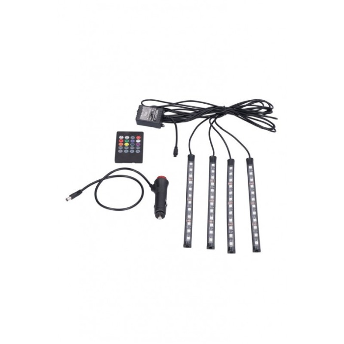 Set Baghete 12 Leduri Iluminare Ambientala LED AutoSwitchOn Doty®, Interior Masina, RGB cu Telecomanda [2]