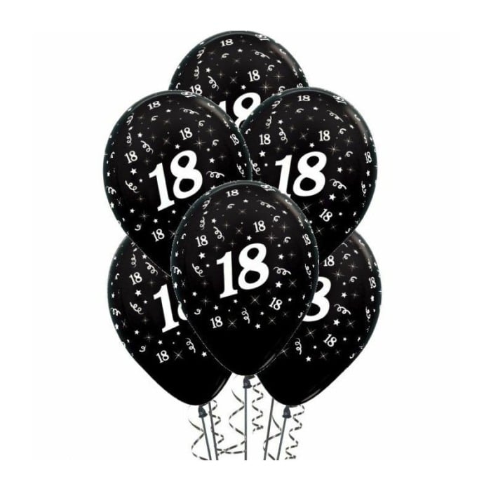 Set baloane majorat 18, marime 30cm, culoare negru, 6 buc, doty [3]