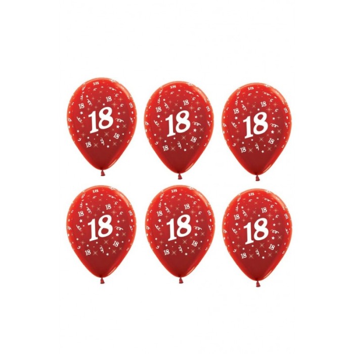 Set baloane majorat 18, marime 30cm, culoare rosu, 6 buc, doty [1]