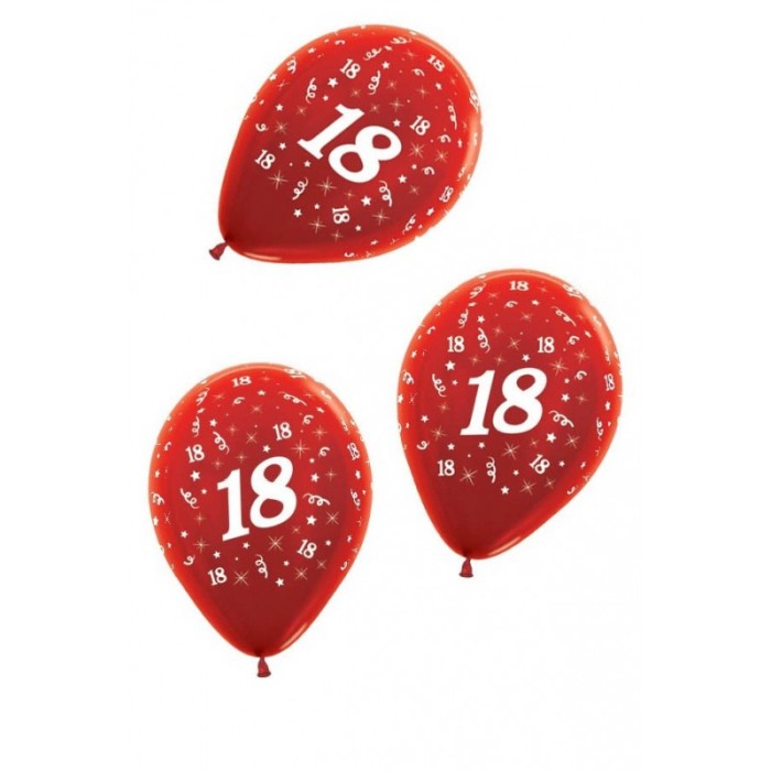 Set baloane majorat 18, marime 30cm, culoare rosu, 6 buc, doty [3]