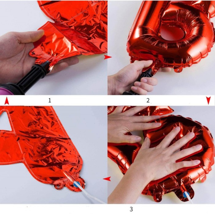 Set baloane rosii Happy Birthday ,din folie de milar , panglica, dimensiune litera 40 cm, doty [5]