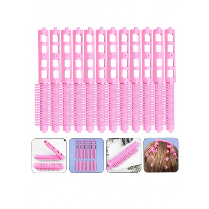 Set Bigudiuri Curlish, 4 bucati, usor de utilizat, pentru volum la radacina si stilizare, roz, 15x4 cm, Doty® [5]