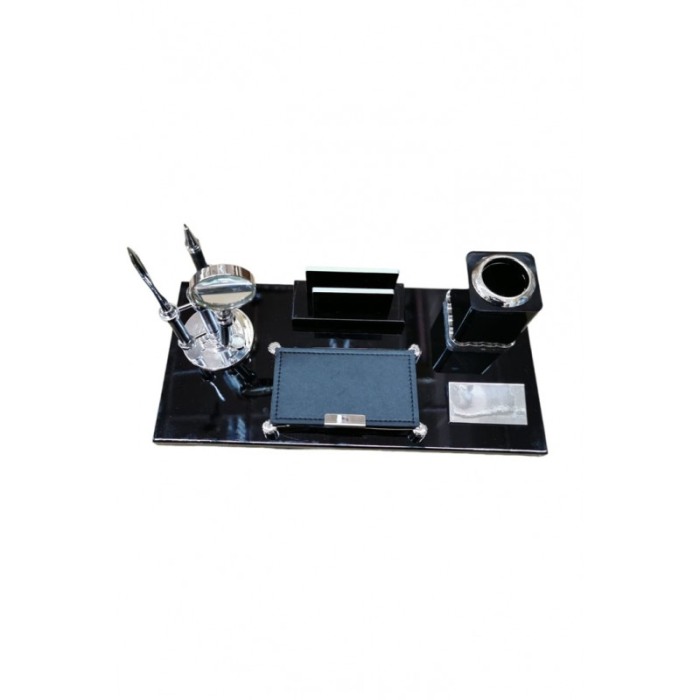 Set birou Business Letter Set, suport, instrumente birotica incluse, lemn maro inchis [5]