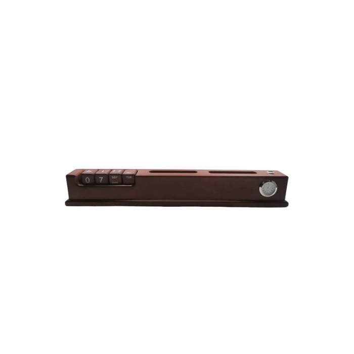 Set birou Wood O'clock, produs premium, ceas clasic, suport , lemn maro, Doty®️ [1]
