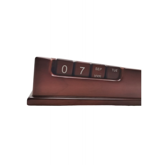 Set birou Wood O'clock, produs premium, ceas clasic, suport , lemn maro, Doty®️ [5]