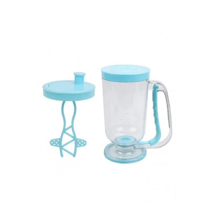 Set Blender manual pentru clatite si prajituri 2 in 1 Turquoise Batter, distribuitor aluat, cana gradata, turcoaz [2]