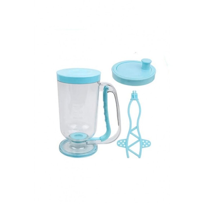 Set Blender manual pentru clatite si prajituri 2 in 1 Turquoise Batter, distribuitor aluat, cana gradata, turcoaz [6]