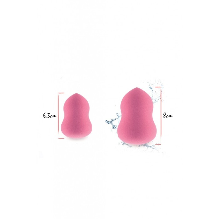 Set Bonita cu buretel cosmetic in forma de para si dispozitiv de curatare faciala, din silicon, roz [4]