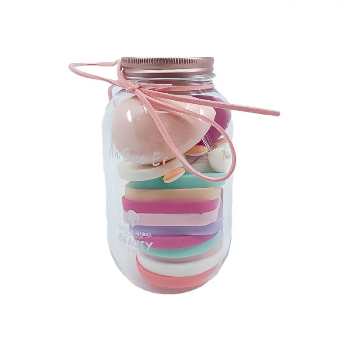 Set bureti make up Afrodita Jar, 20 piese, aplicator fond de ten, usor de folosit si curatat, multicolor [3]