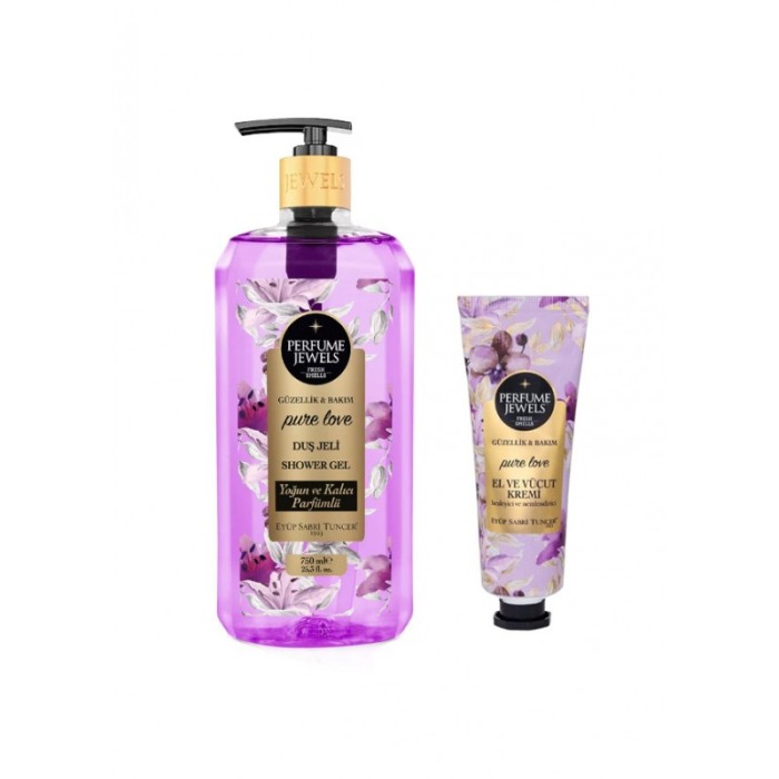 Set Cadou Perfume Jewels Eyup Sabri Tuncer, 2 produse, gel de dus si crema de corp/maini, Pure Love [1]