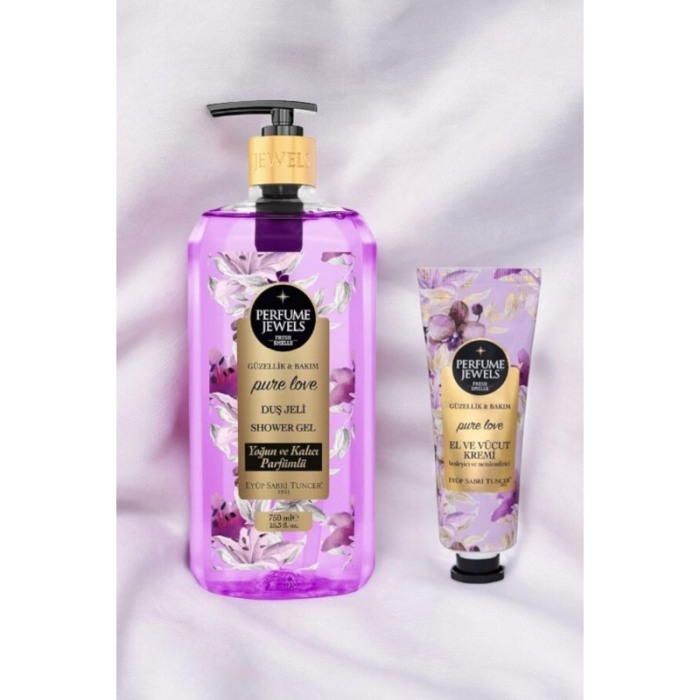 Set Cadou Perfume Jewels Eyup Sabri Tuncer, 2 produse, gel de dus si crema de corp/maini, Pure Love [2]