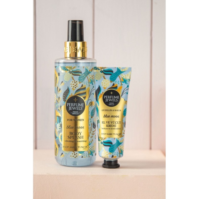 Set Cadou Perfume Jewels Eyup Sabri Tuncer, gel de dus, spray de corp si crema de corp/maini, Blue Moon [3]
