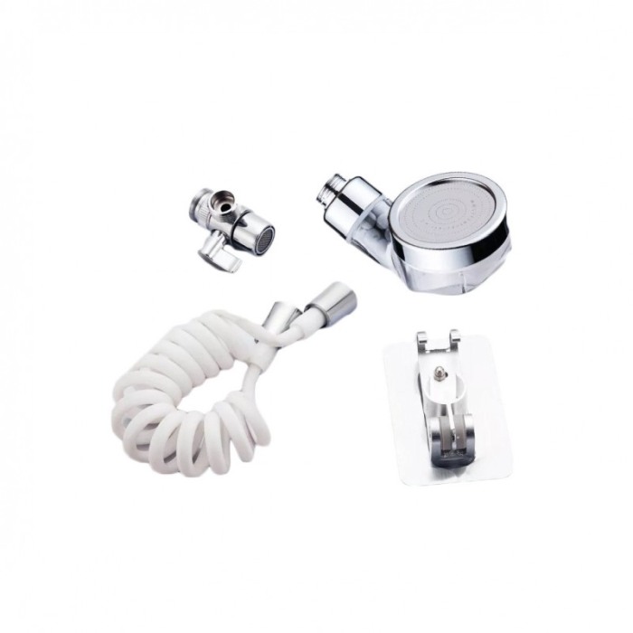 Set cap de dus ArtDouche, furtun telescopic, accesorii incluse, ABS, argintiu [7]