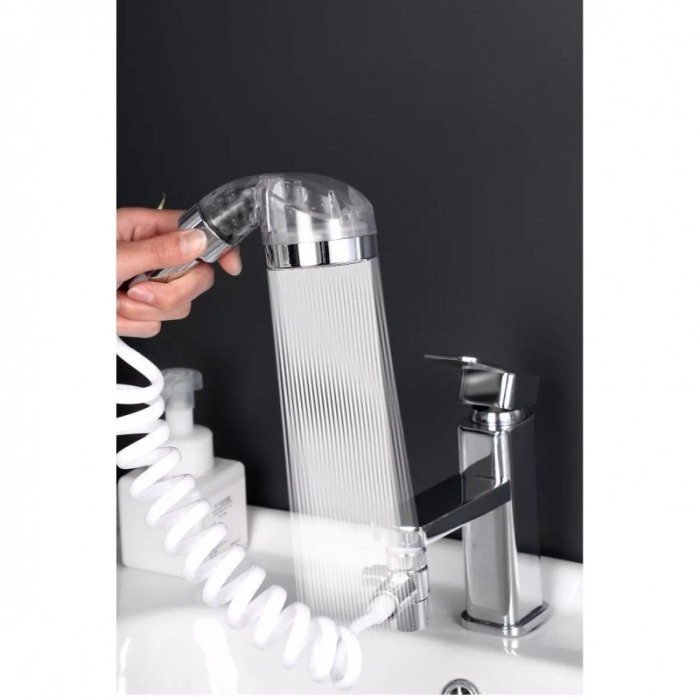 Set cap de dus ArtDouche, furtun telescopic, accesorii incluse, ABS, argintiu [5]