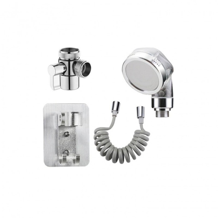 Set cap de dus ArtDouche, furtun telescopic, accesorii incluse, ABS, argintiu [1]