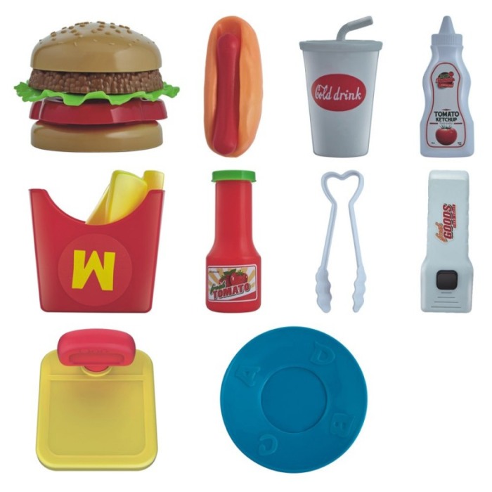 Set casa de marcat,set de joaca casier, 34 piese incluse, portabil, sub forma de troler,interactiv, usor de montat,multicolor, d [5]