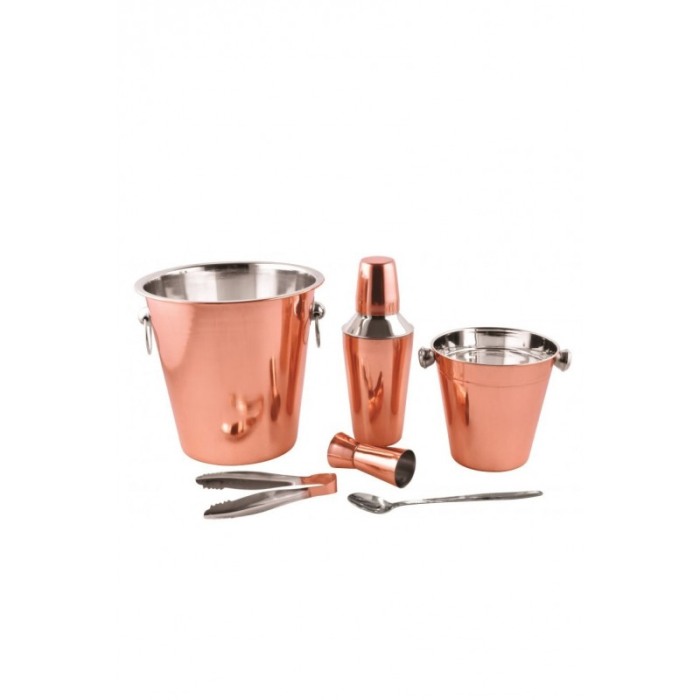 Set cocktail si bauturi Cooper Drinks, 6 piese incluse, inox, design elegant, aramiu/argintiu, 500 ml [1]
