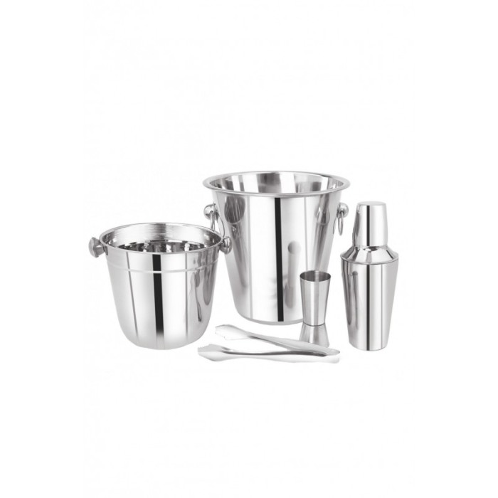 Set cocktail si bauturi Silver Cooper Drinks, 5 piese incluse, inox, design elegant, argintiu, 500 ml [1]