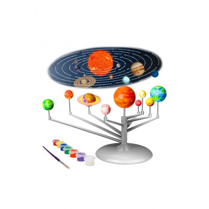 Set creativ si educativ Milky Way Doty®, picteaza planetele, accesorii incluse, jucarie DIY, straluceste in intuneric, 30x15 cm [1]