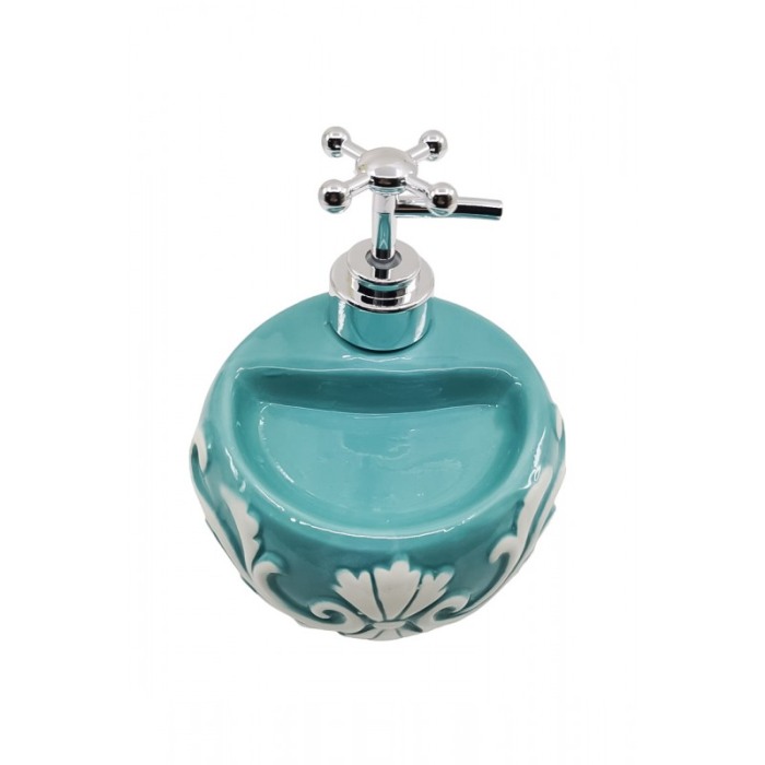 Set de baie Vintage Blue, design creativ, din ceramica, 14x10 cm, albastru/alb, Doty®️ [4]