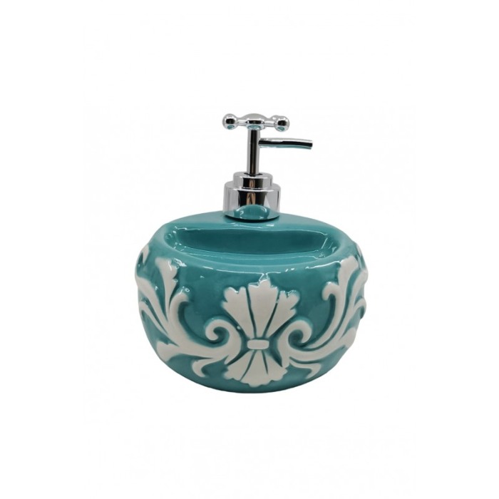 Set de baie Vintage Blue, design creativ, din ceramica, 14x10 cm, albastru/alb, Doty®️ [1]