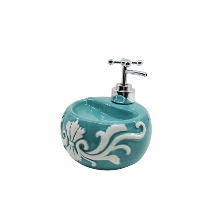 Set de baie Vintage Blue, design creativ, din ceramica, 14x10 cm, albastru/alb, Doty®️ [3]