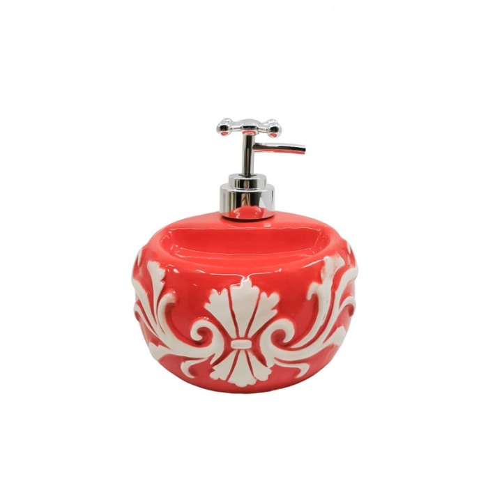 Set de baie Vintage Red, design creativ, din ceramica, 14x10 cm, rosu/alb, Doty®️ [1]