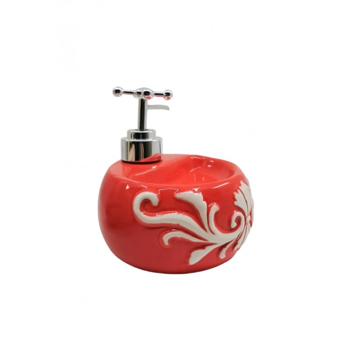 Set de baie Vintage Red, design creativ, din ceramica, 14x10 cm, rosu/alb, Doty®️ [2]