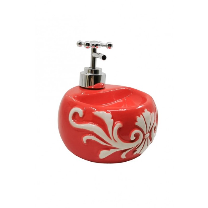 Set de baie Vintage Red, design creativ, din ceramica, 14x10 cm, rosu/alb, Doty®️ [3]