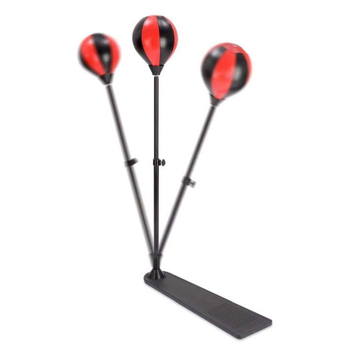 Set de box pentru copii Go Go Go, cu suport vertical , baza pentru picioare, minge, accesorii incluse, negru/rosu, 105 cm [6]