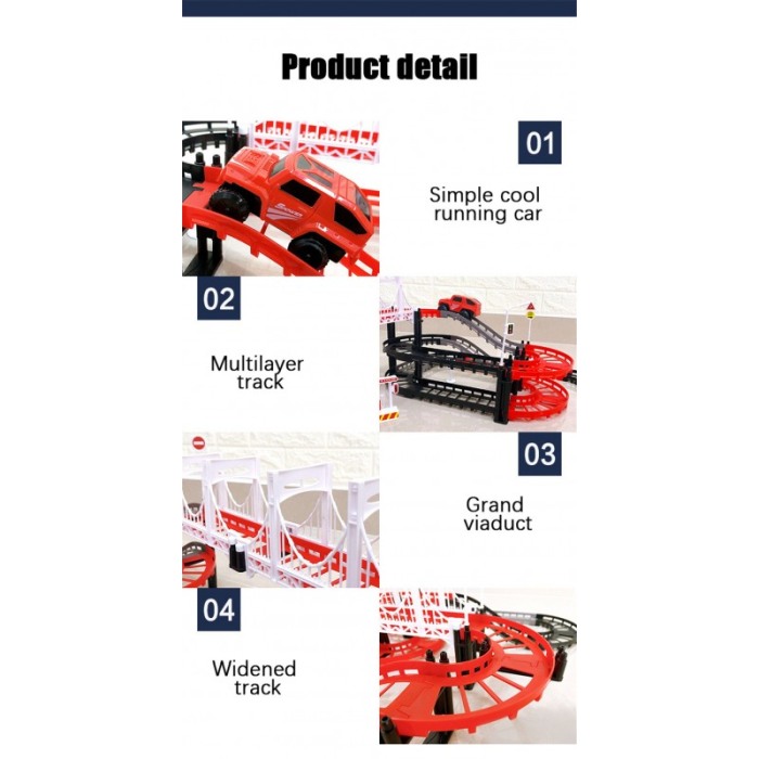 Set de constructie, circuit pentru masini, masina inclusa,accesorii, 36 piese, 2.5 m ,doty [4]