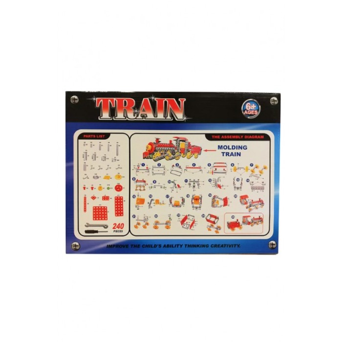 Set de constructie educativ, model tren/locomotiva cu abur, 240 piese, multicolor, Doty®️ [2]