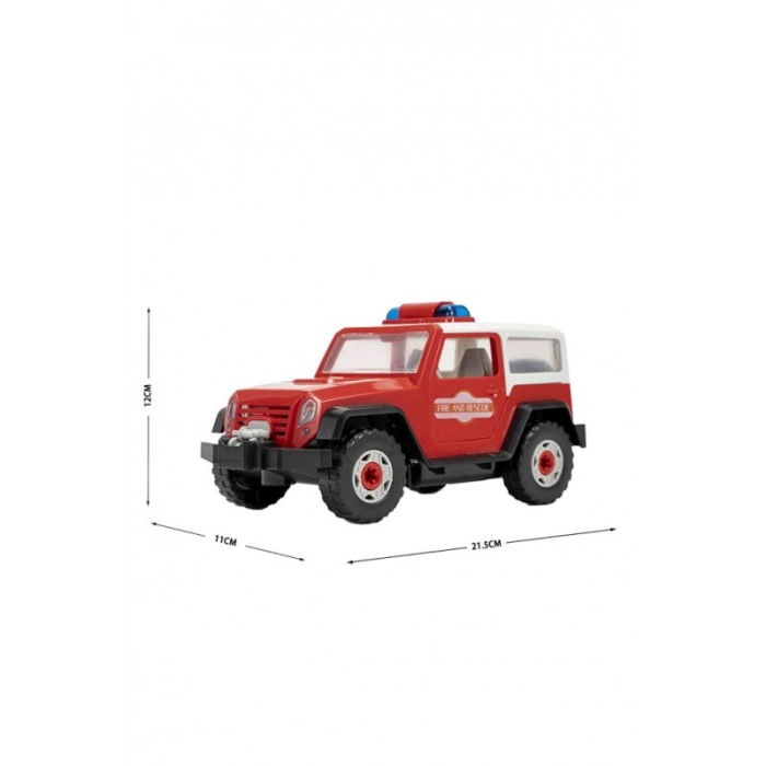 Set de constructie FireFighterCXL, model masina, jucarie interactiva, 46 piese, efecte sonore si luminoase, rosu, Doty [2]