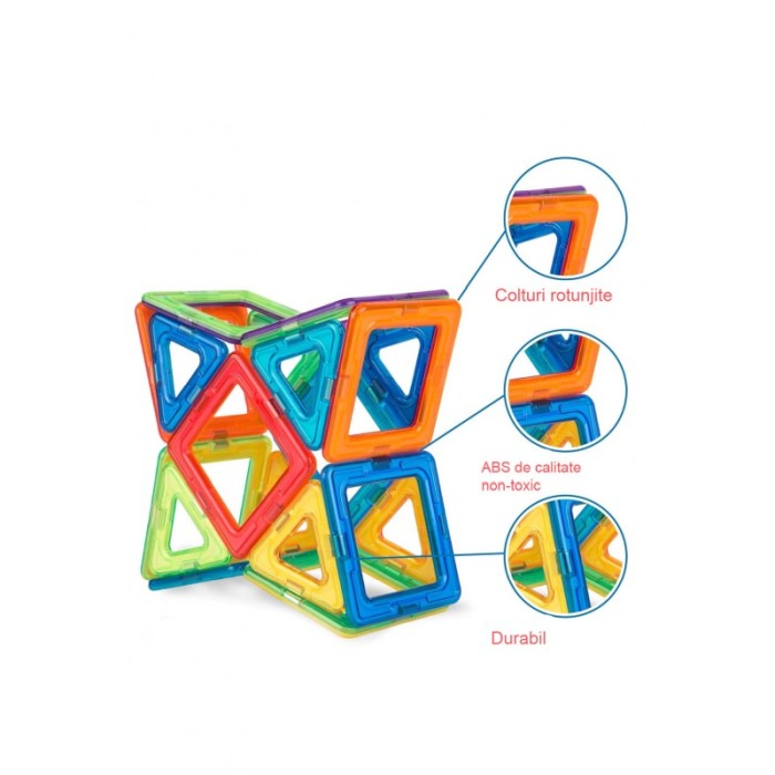 Set de constructie magnetic 3D SmartBrick Doty®, 38 de piese, Distractiv, Creativ si Educativ, Multicolor [5]