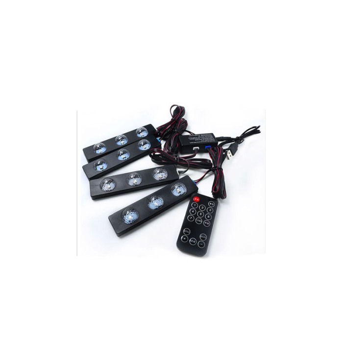 Set de lumini de atmosfera pentru masina TuningLights, LED, 7 culori, control prin telecomanda, 133 × 30 × 19 mm, Doty®️ [3]